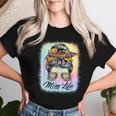 Messy Bun Woman & Monster Truck Mom Life Happy Tie Dye Women T-shirt Gifts for Her