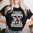 Oral Cancer Warrior Awareness リボン Proud Grandmom Of An Oral Cancer Warrior レディースTシャツ 彼女への贈り物