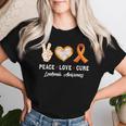 Peace Love Cure 白血病 意識啓発 男性 女性 子供 白血病 レディースTシャツ 彼女への贈り物