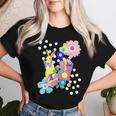 うさぎ花 レディースTシャツ 彼女への贈り物