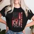 アメリカン ピットブル・テリア国旗 面白い犬 お父さん お母さん ギフト レディースTシャツ 彼女への贈り物