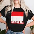 インドネシア国旗 アンティーク調 ナショナル インドネシア 男性 女性 キッズ レディースTシャツ 彼女への贈り物