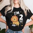 キッズ 2歳の誕生日 ライオン 2歳 男の子 女の子 レディースTシャツ 彼女への贈り物