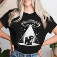 シーズー Mom Dad Dog Alien Ufo レディースTシャツ 彼女への贈り物