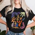 マティス 絵画 美的 花 人工抽象 秋 レディースTシャツ 彼女への贈り物