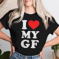 ユーズド加工 I Heart My Girlfriend アパレル I Love My Gf レディースTシャツ 彼女への贈り物