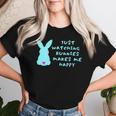 リサイズ ただうさぎを見てるだけで、幸せな気持ちになる Bunny Bunnies Rabit Happy うさぎ レディースTシャツ 彼女への贈り物