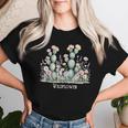 ワイルドフラワー ボヘミアン 砂漠の花 レディースTシャツ 彼女への贈り物