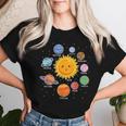 太陽系 惑星 宇宙 惑星 男の子 女の子 幼児 レディースTシャツ 彼女への贈り物