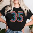 数字 35 35周年 男性 女性 35歳の誕生日 レディースTシャツ 彼女への贈り物