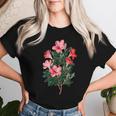 美しいツツジの花のイラストブルーム植物愛好家 長袖tシャツ レディースTシャツ 彼女への贈り物