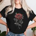 赤薔薇 花 ボタニスト ガーデン ガーデニング 花 バラ レディースTシャツ 彼女への贈り物