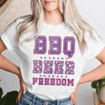 Bbq Beer Freedom シャツ ビンテージ レディースTシャツ 彼女への贈り物