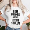 Beer Drinker With A Boxing Problem おもしろワークアウトボクサー 長袖tシャツ レディースTシャツ 彼女への贈り物