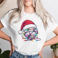 Golf Ball Santa Hat Christmas Golfing Xmas Lights Tri-Blend Women T-shirt Gifts for Her