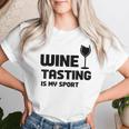 Wine Tasting Is Myport 面白いワインの名言 レディースTシャツ 彼女への贈り物