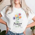 パブロ・ピカソ 平和の花 作品 描画 Papl2192 レディースTシャツ 彼女への贈り物