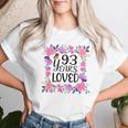 フローラル 93歳 誕生日プレゼント 男性 女性 93歳 愛用 レディースTシャツ 彼女への贈り物