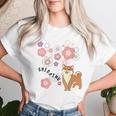 柴犬 梅の花 和柄 かわいいイラスト 犬好き お花見 レディースTシャツ 彼女への贈り物