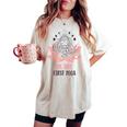 蓮の花 ハタ ヴィンヤサ アクロ ヨガ スピリチュアル デコレーション 月 レディースオーバーサイズコンフォートTシャツ Ivory