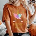 Aunt ユニコーン シャツ かわいい ユニコーン 叔母 ギフト レディースオーバーサイズコンフォートTシャツ Yam