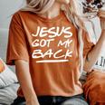 Jesus Got My Back Christian Bible レディースオーバーサイズコンフォートTシャツ Yam
