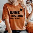 Wine Tasting Is Myport 面白いワインの名言 レディースオーバーサイズコンフォートTシャツ Yam