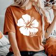 ハイビスカス 花 アロハ ハワイ ハワイ諸島 ビーチ サーフィン レディースオーバーサイズコンフォートTシャツ Yam
