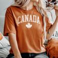 ヴィンテージ カナダ国旗 お土産 男の子 女の子 レトロ カナダ国旗 レディースオーバーサイズコンフォートTシャツ Yam