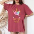 Aunt ユニコーン シャツ かわいい ユニコーン 叔母 ギフト レディースオーバーサイズコンフォートTシャツ Crimson