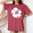 ハイビスカス 花 アロハ ハワイ ハワイ諸島 ビーチ サーフィン レディースオーバーサイズコンフォートTシャツ Crimson