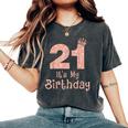21 It's My Birthday 21歳 Happy 21歳の誕生日 女の子 レディースオーバーサイズコンフォートTシャツ Pepper