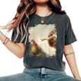 Creation Of Chicken Adam クラシック ミケランジェロ ニワトリ ファニー レディースオーバーサイズコンフォートTシャツ Pepper