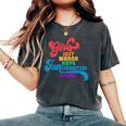 Girls Just Wanna Have Fundamental Rights カラフル レインボー レディースオーバーサイズコンフォートTシャツ Pepper