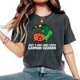 Just A Girl Who Loves Caiman Lizards ファニーカイマントカゲ レディースオーバーサイズコンフォートTシャツ Pepper