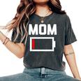 Mom Battery Low Mother Family Mama Mommy Mom レディースオーバーサイズコンフォートTシャツ Pepper