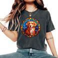 Novacotia Duck Tolling Retriever Toller Dog ステンドグラス レディースオーバーサイズコンフォートTシャツ Pepper