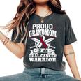 Oral Cancer Warrior Awareness リボン Proud Grandmom Of An Oral Cancer Warrior レディースオーバーサイズコンフォートTシャツ Pepper