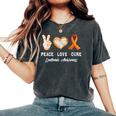 Peace Love Cure 白血病 意識啓発 男性 女性 子供 白血病 レディースオーバーサイズコンフォートTシャツ Pepper