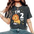 キッズ 2歳の誕生日 ライオン 2歳 男の子 女の子 レディースオーバーサイズコンフォートTシャツ Pepper