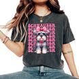 コケット リボン シュナウザー 女の子 犬 ママ 母の日 ピンク レディースオーバーサイズコンフォートTシャツ Pepper