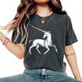 ユニコーン 神話上の生き物 おとぎ話 ファンタジー ヴィンテージ 古い Unicorn Fairy Tale Horse 長袖tシャツ レディースオーバーサイズコンフォートTシャツ Pepper