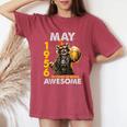 70Th Birthday Raccoon Beer May 1956Intage 70 Years Old レディースオーバーサイズコンフォートTシャツ Crimson