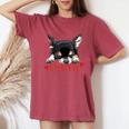 Chihuahua Mom The Dog Mother Chiwawa ブラック&タン チワワ 長袖tシャツ レディースオーバーサイズコンフォートTシャツ Crimson