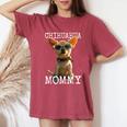Chihuahua Mommy チワワ ママ ママ 母の日 ママ おもしろ チワワ レディースオーバーサイズコンフォートTシャツ Crimson