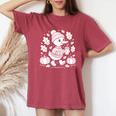 Cozyeason Duck かわいい 秋 パンプキン スパイス 秋 コーヒー 長袖tシャツ レディースオーバーサイズコンフォートTシャツ Crimson