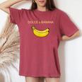 Dolce And Banana ファニーキュートグラフィックデザインバナナtシャツ レディースオーバーサイズコンフォートTシャツ Crimson