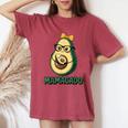 Mamacado Pregnant Avocado Mom Pun レディースオーバーサイズコンフォートTシャツ Crimson