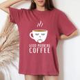 Good Morning Coffee-疲れた人のためのカフェイン レディースオーバーサイズコンフォートTシャツ Crimson