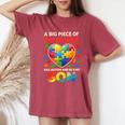 My Heart Has Autism Proud Autism Parent Dad Mom Autism Son Women's Oversized Comfort T-Shirt Crimson
